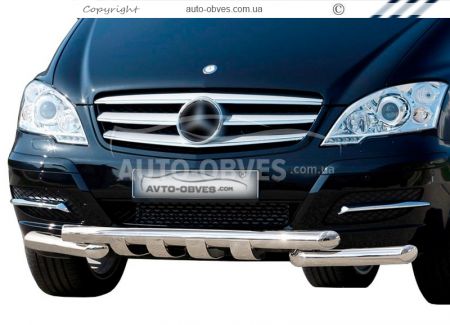 Защита бампера Mercedes Vito II, Viano II 2010-2014 - тип: модельная, с пластинами фото 0