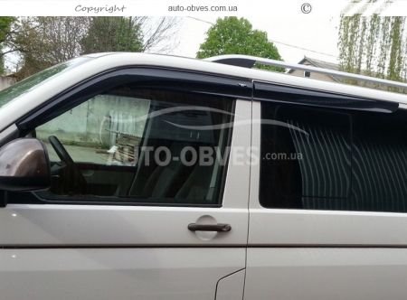 Window deflectors Volkswagen T5 2010-2015 - type: 4 pcs, sunplex sport фото 2