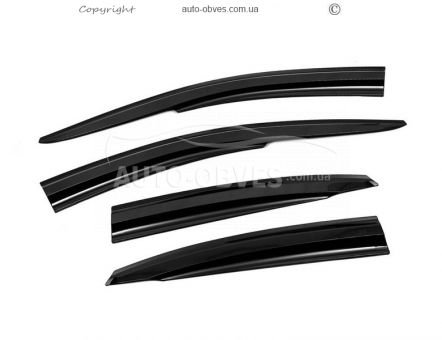 Window deflectors Ford Focus I 1998-2005 - type: 4 pcs, sunplex sport фото 1