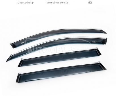 Wind deflectors BMW X1 F48 - type: with chrome molding фото 1
