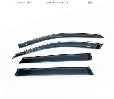 Wind deflectors BMW X1 F48 - type: with chrome molding фото 0