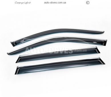 Window deflectors BMW X6 F16 2014-2019 - type: with chrome molding 4 pcs hic фото 1