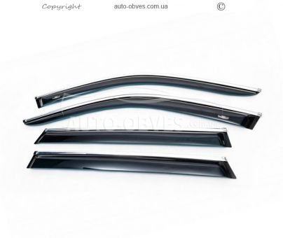 Wind deflectors BMW X5 F15 2013-2018 - type: with chrome molding фото 0