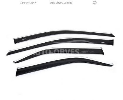 Wind deflectors Toyota Camry v40 - type: with chrome molding фото 1