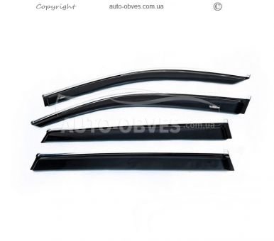 Wind deflectors Volkswagen Tiguan 2016-... - type: with chrome molding фото 0