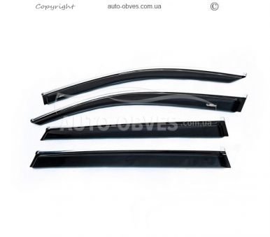 Window deflectors Volkswagen Tiguan 2016-2023 - type: with chrome molding allspace lwb 4 pcs hic фото 0