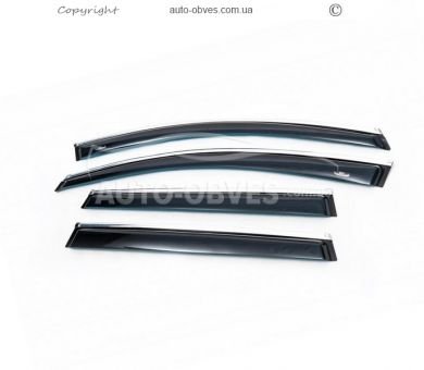 Wind deflectors Nissan Rogue 2013-2020 - type: with chrome molding фото 0