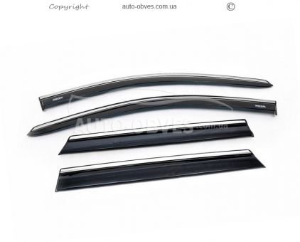 Window deflectors Nissan Qashqai 2018-2021 - type: with chrome molding фото 1