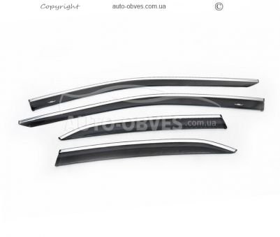 Wind deflectors Toyota Camry v70 2018-... - type: with chrome molding фото 1