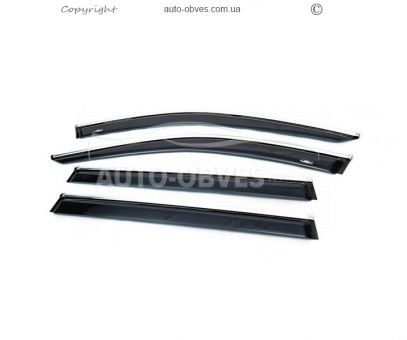 Wind deflectors Volkswagen Passat B7 - type: with chrome molding sw фото 1