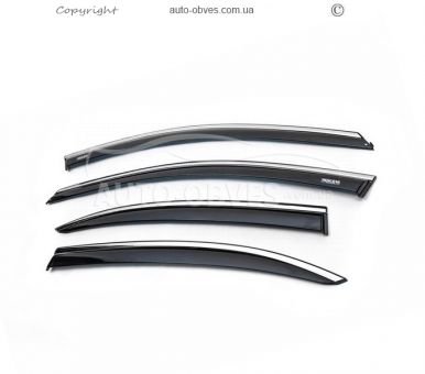 Window deflectors Volkswagen Jetta 2011-2018 - type: with chrome molding фото 0