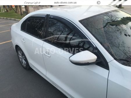 Дефлектори вікон Volkswagen Jetta 2011-2018 - тип: з хром молдингом фото 2