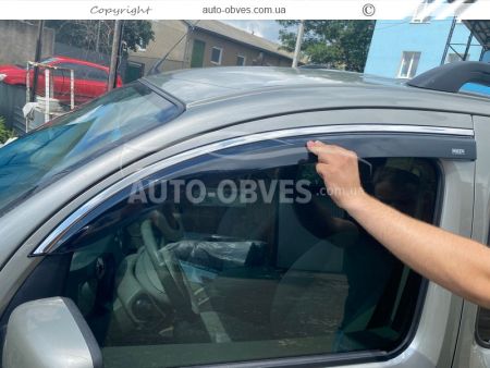 Window deflectors Mercedes Citan 2012-... - type: with chrome 2 pcs фото 2