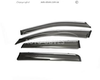 Deflectors with chrome molding Mitsubishi Outlander 2013-2020 фото 0