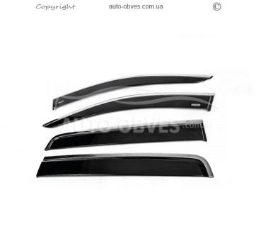 Window deflectors Ford Ranger 2012-... - type: with chrome molding photo 0