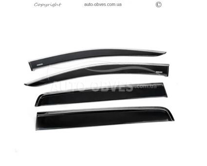Window deflectors Ford Ranger 2012-... - type: with chrome molding photo 1