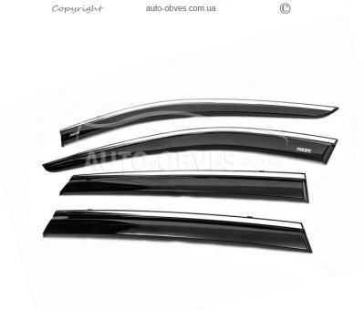 Window deflectors Nissan X-Trail 2014-2017 - type: with chrome molding фото 0