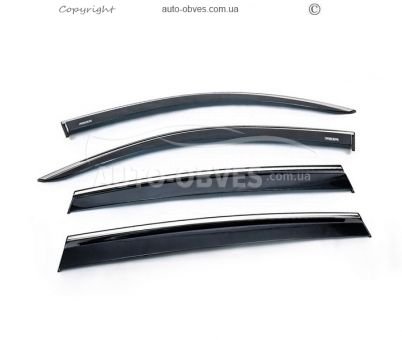 Window deflectors VW Tiguan 2016-… - type: with chrome molding фото 1