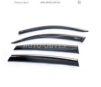 Window deflectors Honda CRV 2016-2017 - type: with chrome molding фото 0