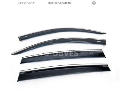 Window deflectors BMW X5 F15 2013-2018 - type: with chrome molding фото 1