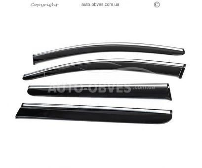 Window deflectors Ford Courier 2014-... - type: with chrome 4 pcs фото 0