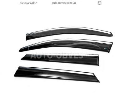 Hyundai Kona window deflectors - type: with chrome 4 pcs фото 0