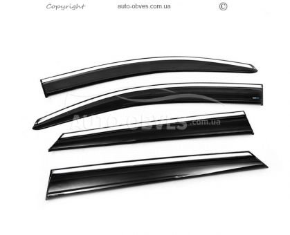 Hyundai Kona window deflectors - type: with chrome 4 pcs фото 1
