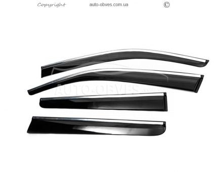 Window deflectors Isuzu D-Max 2011-2019 - type: with chrome 4 pcs фото 0