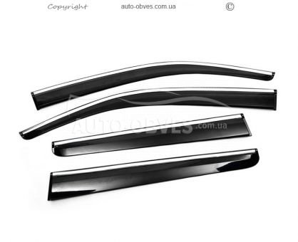 Window deflectors Toyota Hilux 2015-... - type: with chrome 4 pcs фото 1