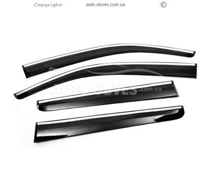 Window deflectors Isuzu D-Max 2011-2019 - type: with chrome 4 pcs фото 1