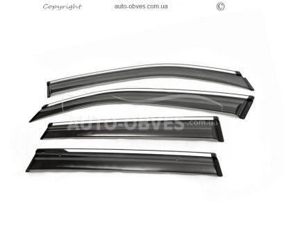 Wind deflectors with chrome Subaru Forester 2012-2017 - type: 4 pcs фото 0