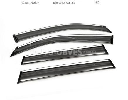 Wind deflectors with chrome Subaru Forester 2012-2017 - type: 4 pcs фото 1