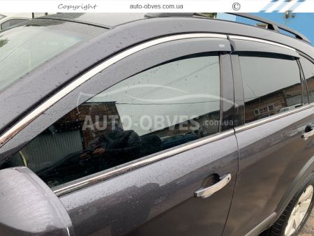 Window deflectors Opel Antara 2007-... - type: with chrome 4 pcs фото 1