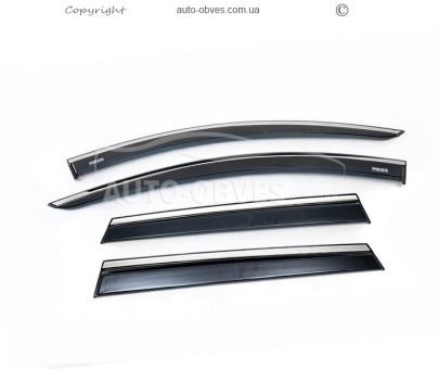 Window deflectors Renault Duster 2018-… - type: with chrome molding фото 1