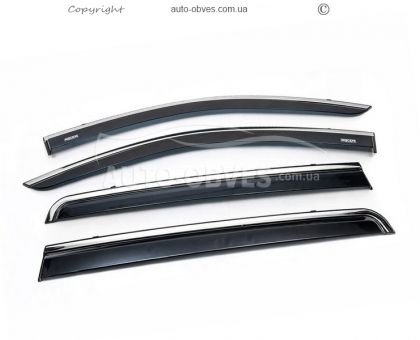 Renault Lodgy window deflectors - type: with chrome molding фото 1