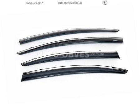 Window deflectors Honda Civic IX 2013-2016 - type: with chrome molding фото 1