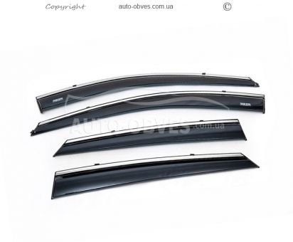 Window deflectors Hyundai ix35 - type: with chrome molding фото 1