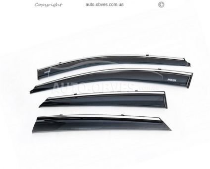 Window deflectors Hyundai ix35 - type: with chrome molding фото 0