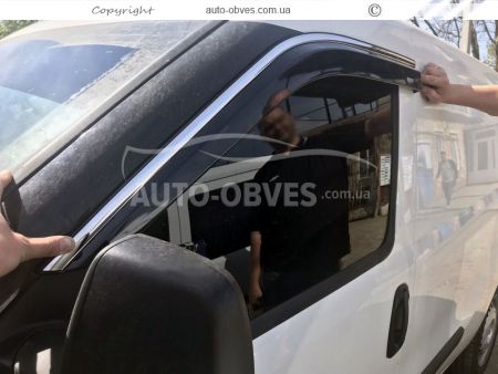 Window deflectors Opel Combo - type: with chrome molding фото 2