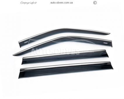 Window deflectors Opel Combo - type: with chrome molding фото 1