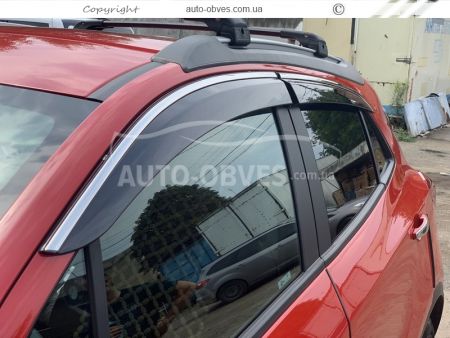 Window deflectors Opel Mokka 2012-2021 - type: with chrome 4 pcs фото 2