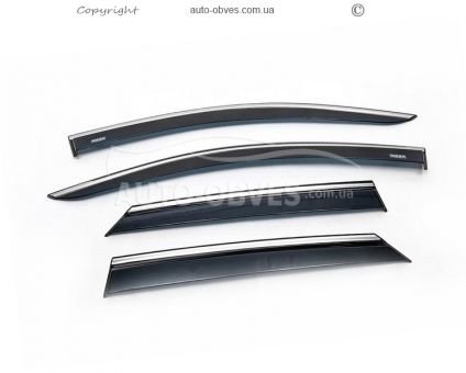 Window deflectors Peugeot 3008 2016-… - type: with chrome molding фото 1