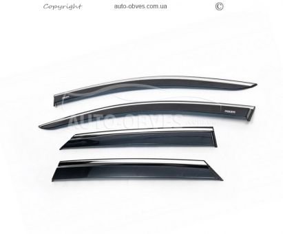 Window deflectors Peugeot 3008 2016-… - type: with chrome molding фото 0