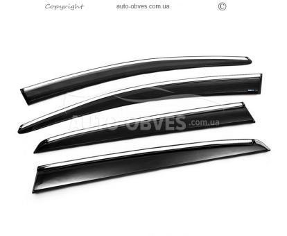 Volkswagen Golf 7 window deflectors - type: chrome hb 4 pcs фото 1