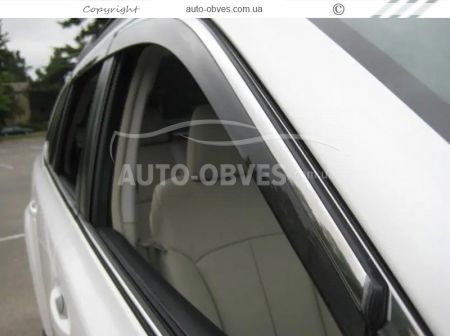Window deflectors Subaru Outback 2015-2019 - type: with chrome molding 4 pcs hic фото 2