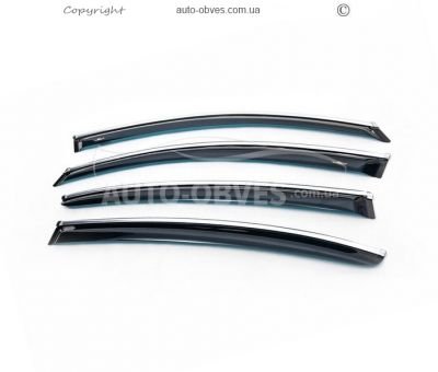Wind deflectors Toyota Avensis 2008-2014 - type: with chrome molding фото 0