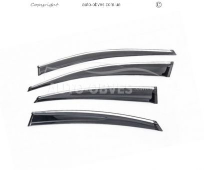 Window deflectors Hyundai Accent Solaris 2011-2016 - type: with chrome sd 4 pcs фото 0