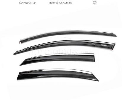 Window deflectors Ford Focus II 2005-2008 - type: with chrome sd, hb 4 pcs фото 0