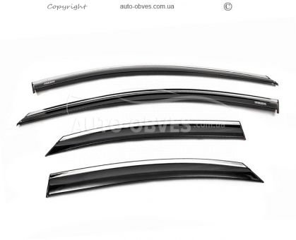 Window deflectors Ford Focus II 2005-2008 - type: with chrome sd, hb 4 pcs фото 1