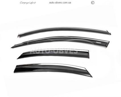 Ford Focus III window deflectors - type: with chrome molding фото 0